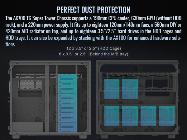 Thermaltake AX700 TG Super Tower Computer Case