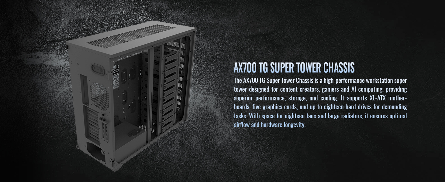 Thermaltake AX700 TG Super Tower Computer Case