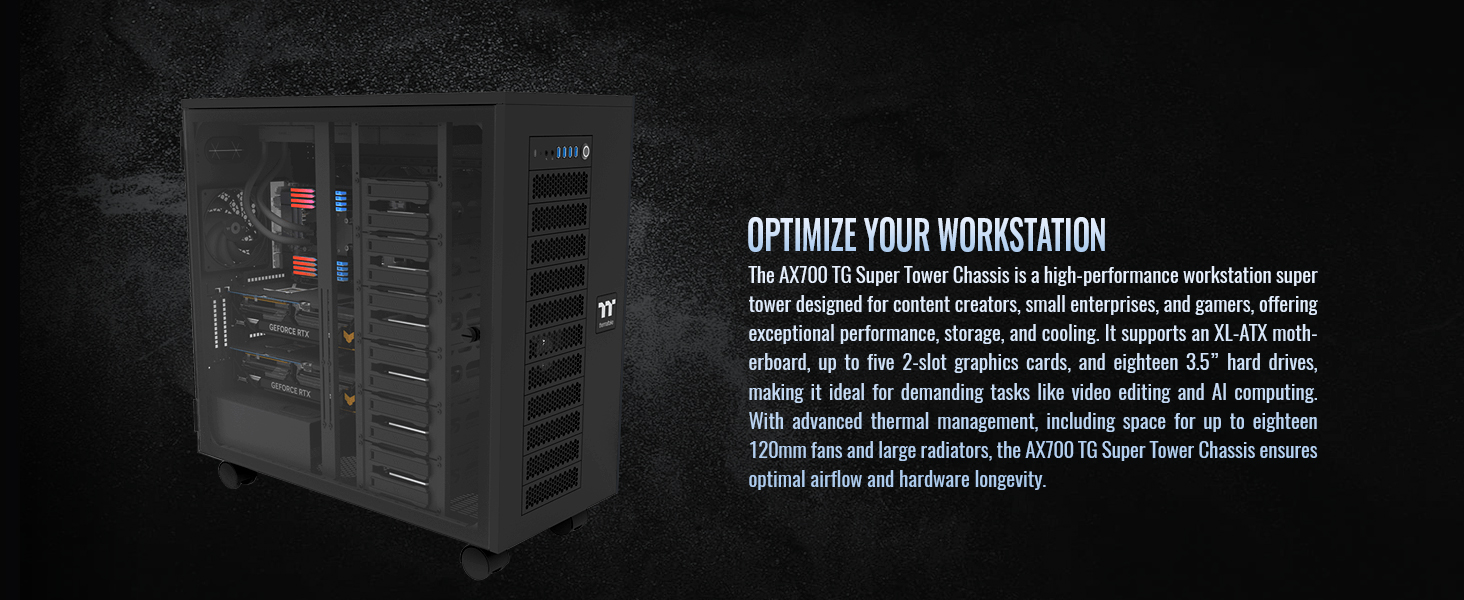 Thermaltake AX700 TG Super Tower Computer Case