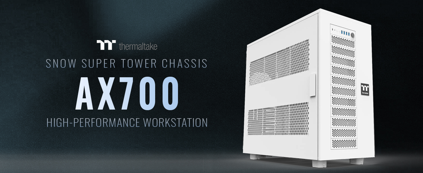 Thermaltake AX700 Snow TG Super Tower Computer Case