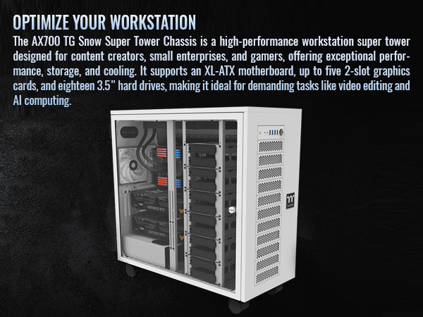 Thermaltake AX700 Snow TG Super Tower Computer Case