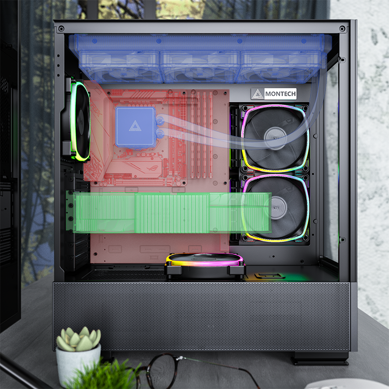 Montech Sky Two ATX Gaming Mid Tower Computer Case | Dual Tempered ...