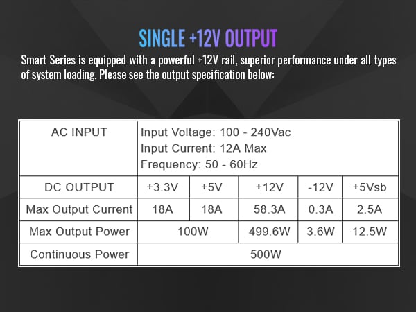 Thermaltake Smart Series 500W Power Supply