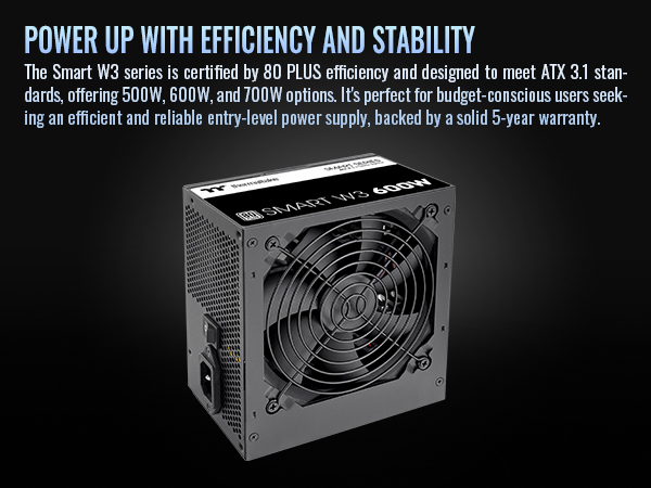 Smart W3 Series 80Plus Certified Power Supply