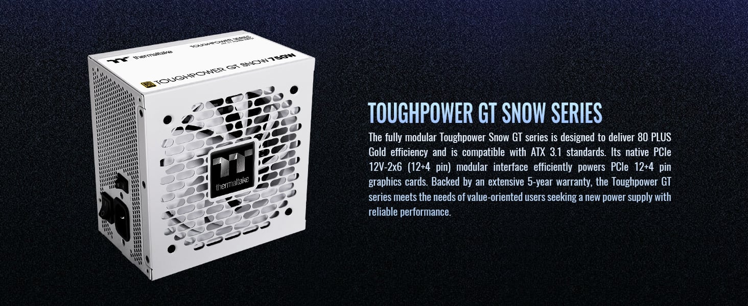 Thermaltake Toughpower GT 750W ATX 3.1 Snow Standard Power Supply