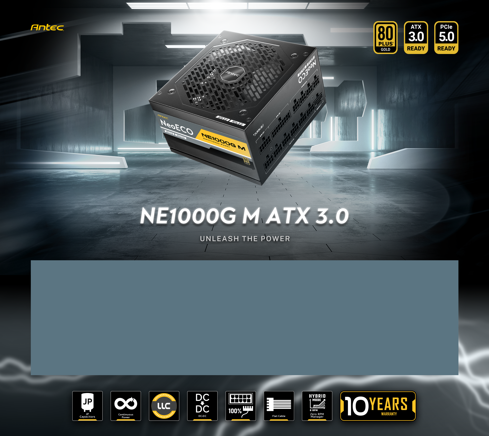 Antec Neo ECO Modular NE1000G M White ATX 3.0 unité d'alimentation  d'énergie 1000 W 20+4 pin ATX Blanc