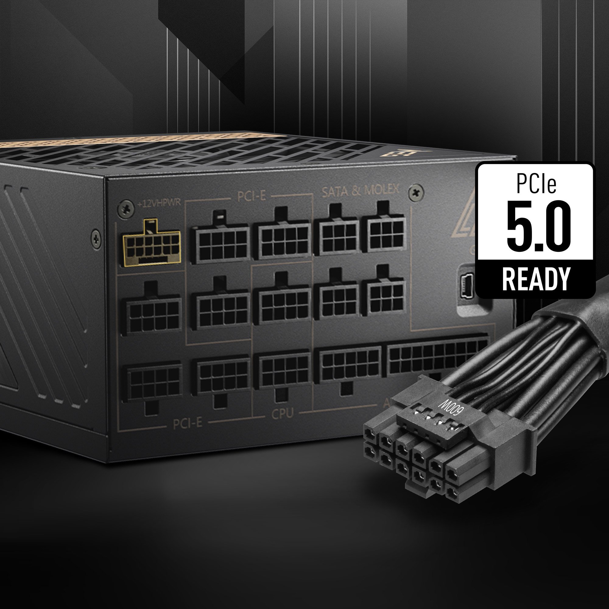 MEG Ai1000P PCIE ＆ ATX 3.0 Gaming Power Supply Full Modular 80 Plus  Platinum Certified 1000W 100% Japanese 105°C Capacitors Compact Size 