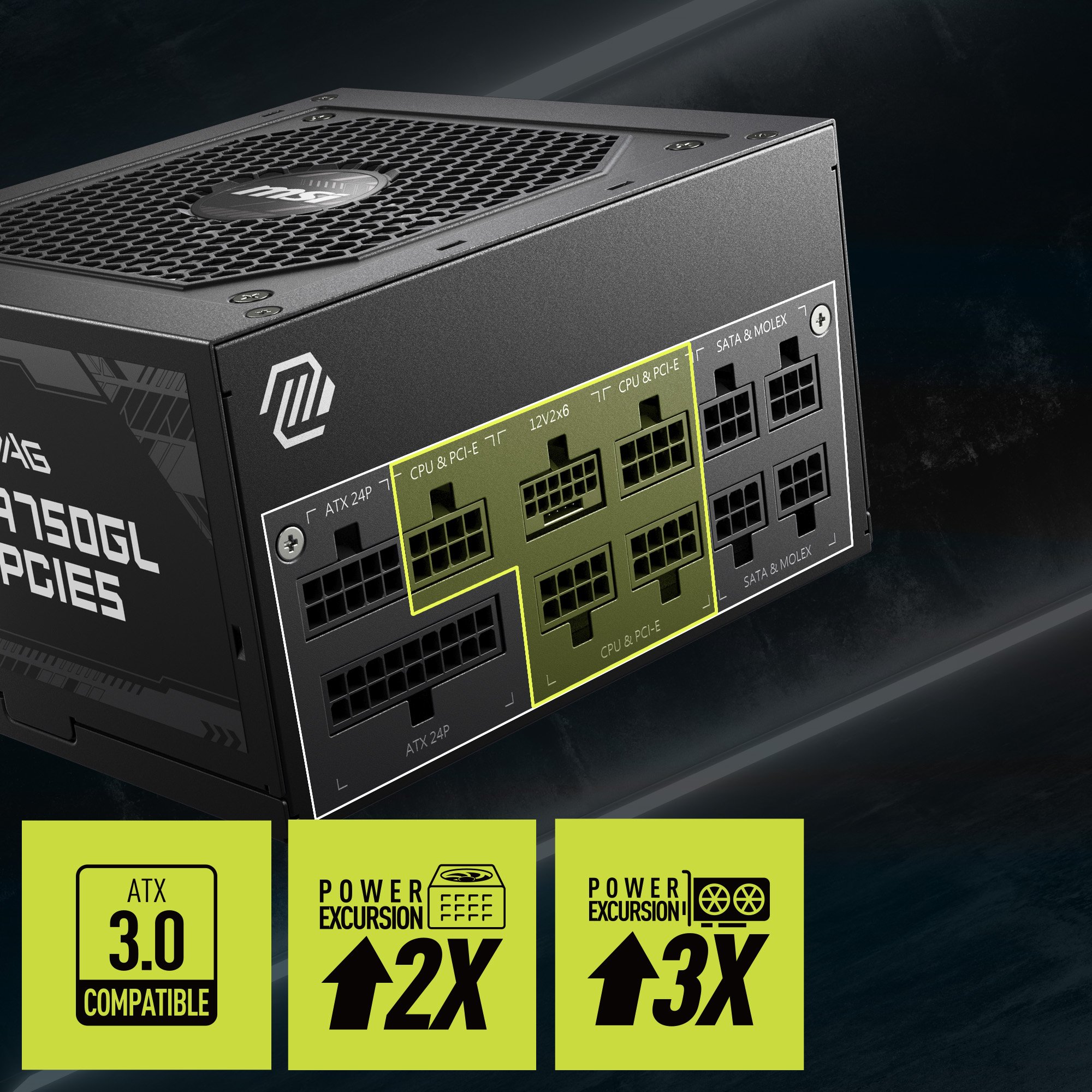 POWER SUPPLY 750w MSI MAG A750GL PCIE5 – Econext Informatique