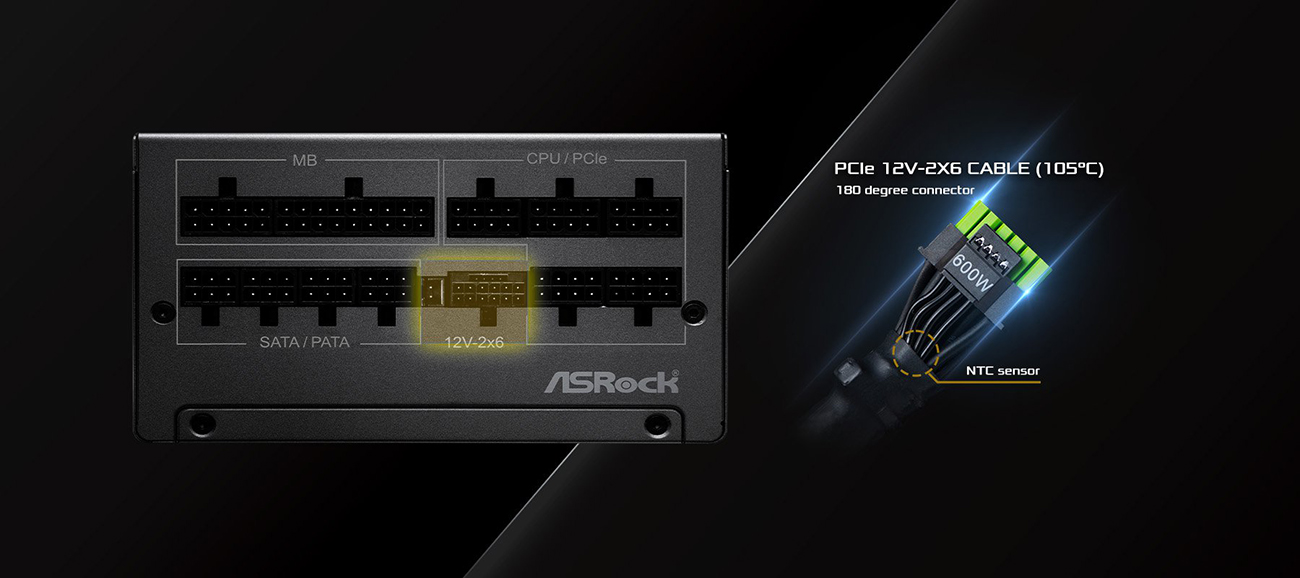 ASRock Steel Legend SL-850P 850W 80 PLUS GOLD & Cybenetics PLATINUM Full Modular Power Supply