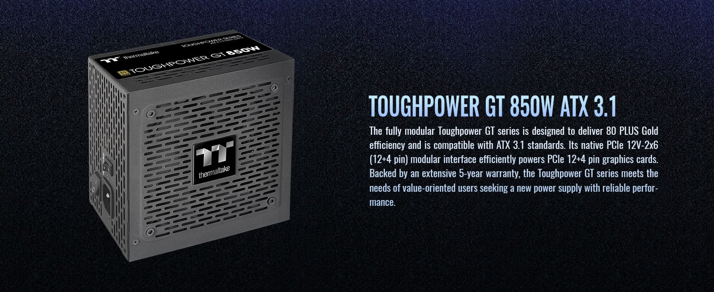 Thermaltake Toughpower GT 850W ATX 3.1 Standard Power Supply