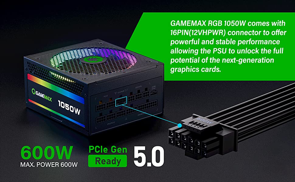 GameMax White 850W Modular ATX 3.0, PCIe 5.0, 80 Plus Gold, Power Supply -  GX-850-PRO-WT