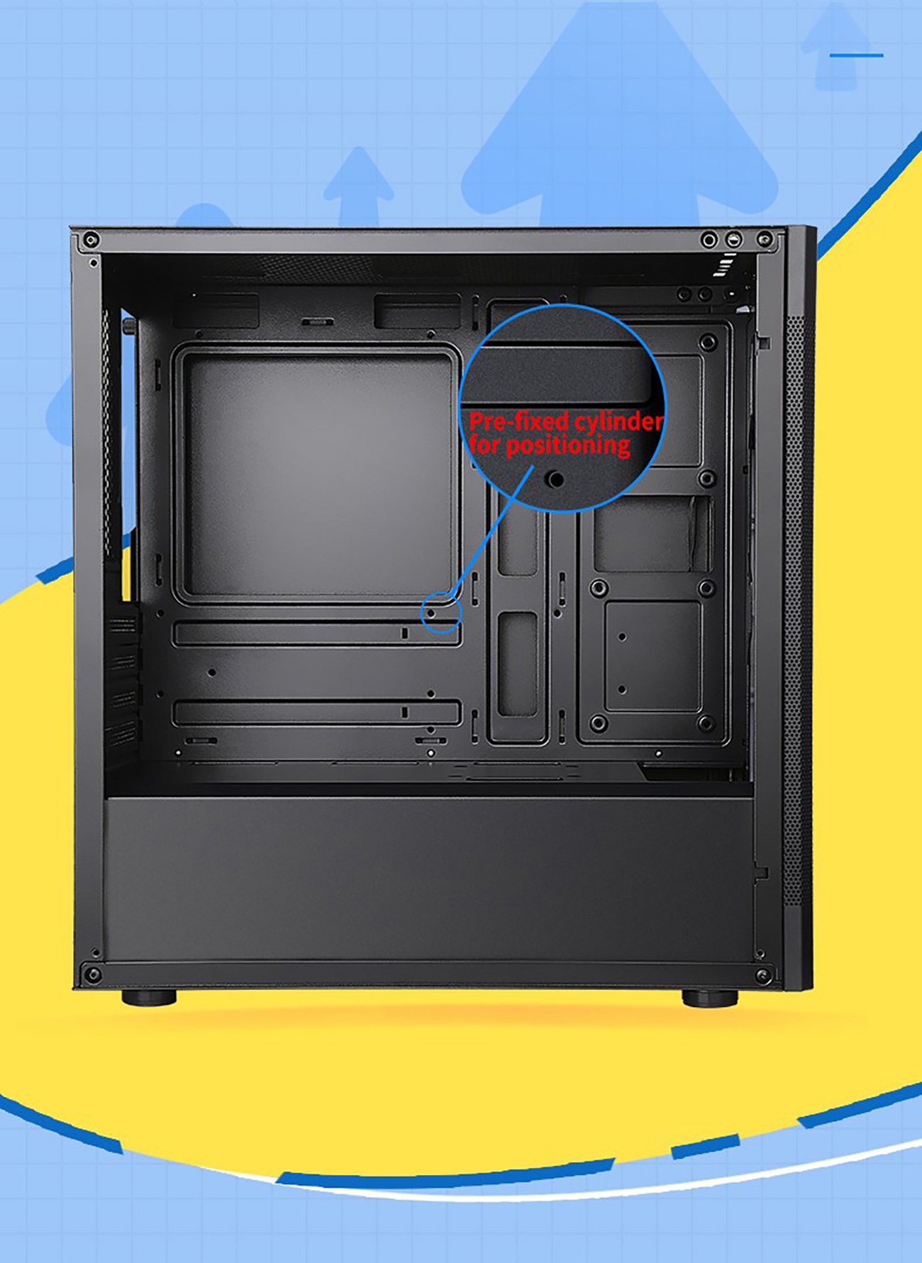 Sama ARGB-Q5-BK Black Tempered Glass Micro ATX Tower Gaming Computer Case