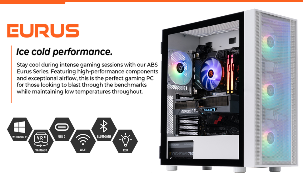 Игровой ПК ABS Eurus Aqua: Intel i7 13700F, RTX 4080, 16GB, 2TB SSD