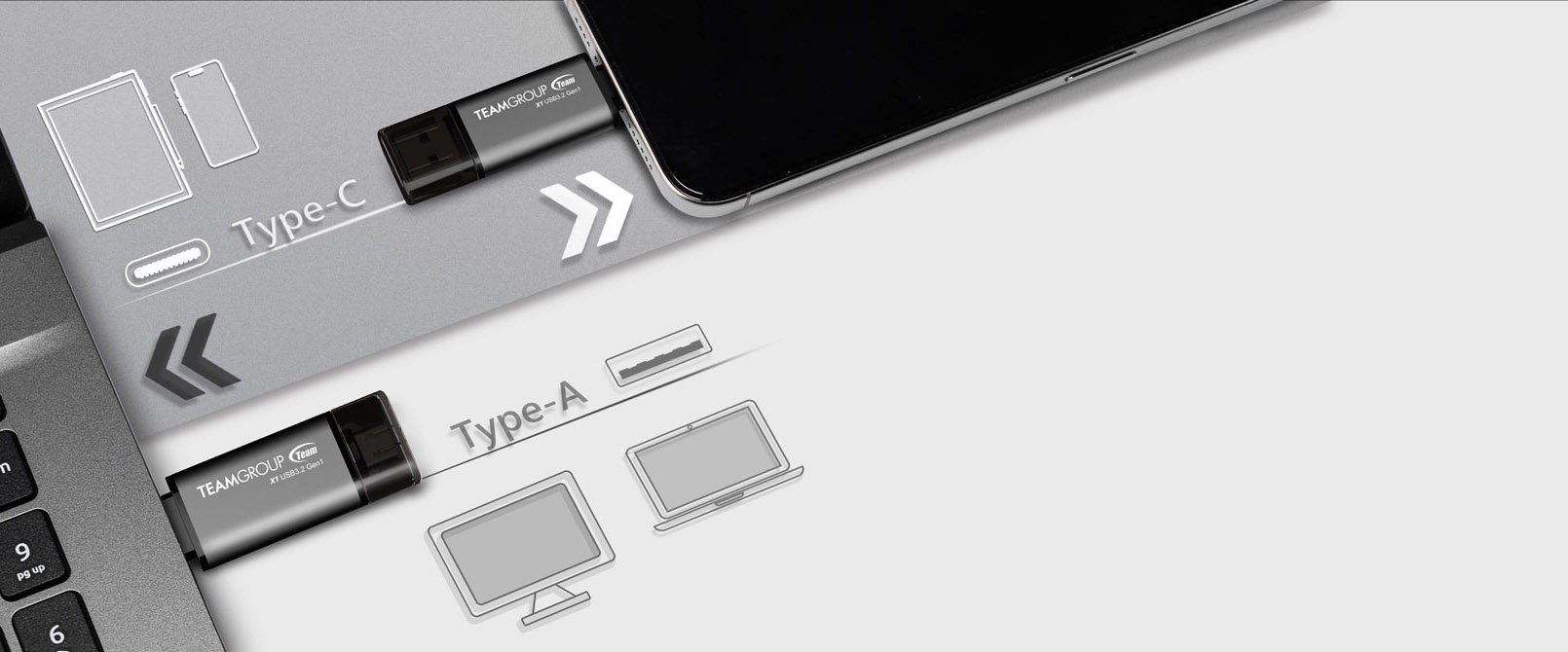 Team X1 USB 3.2 Gen1 Dual Flash Drive