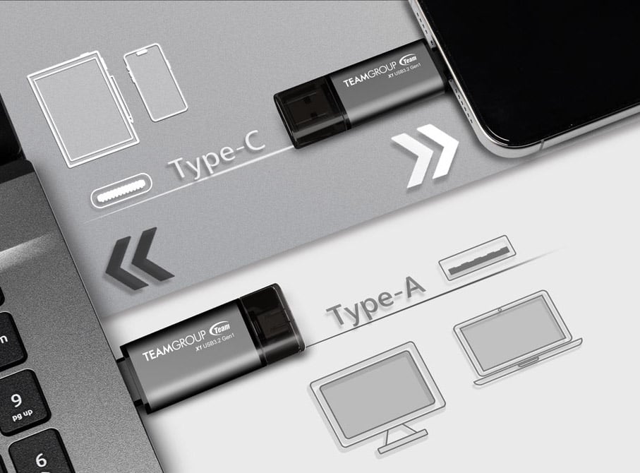 Team X1 USB 3.2 Gen1 Dual Flash Drive