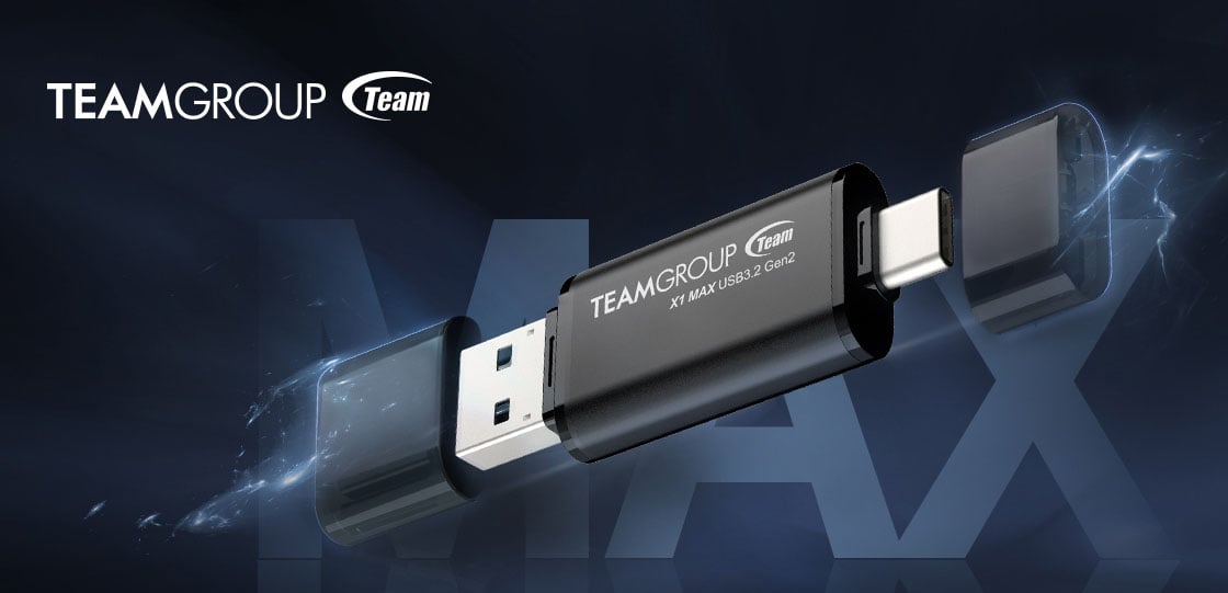 Team X1 MAX USB 3.2 Gen2 2-in-1 Dual Flash Drive