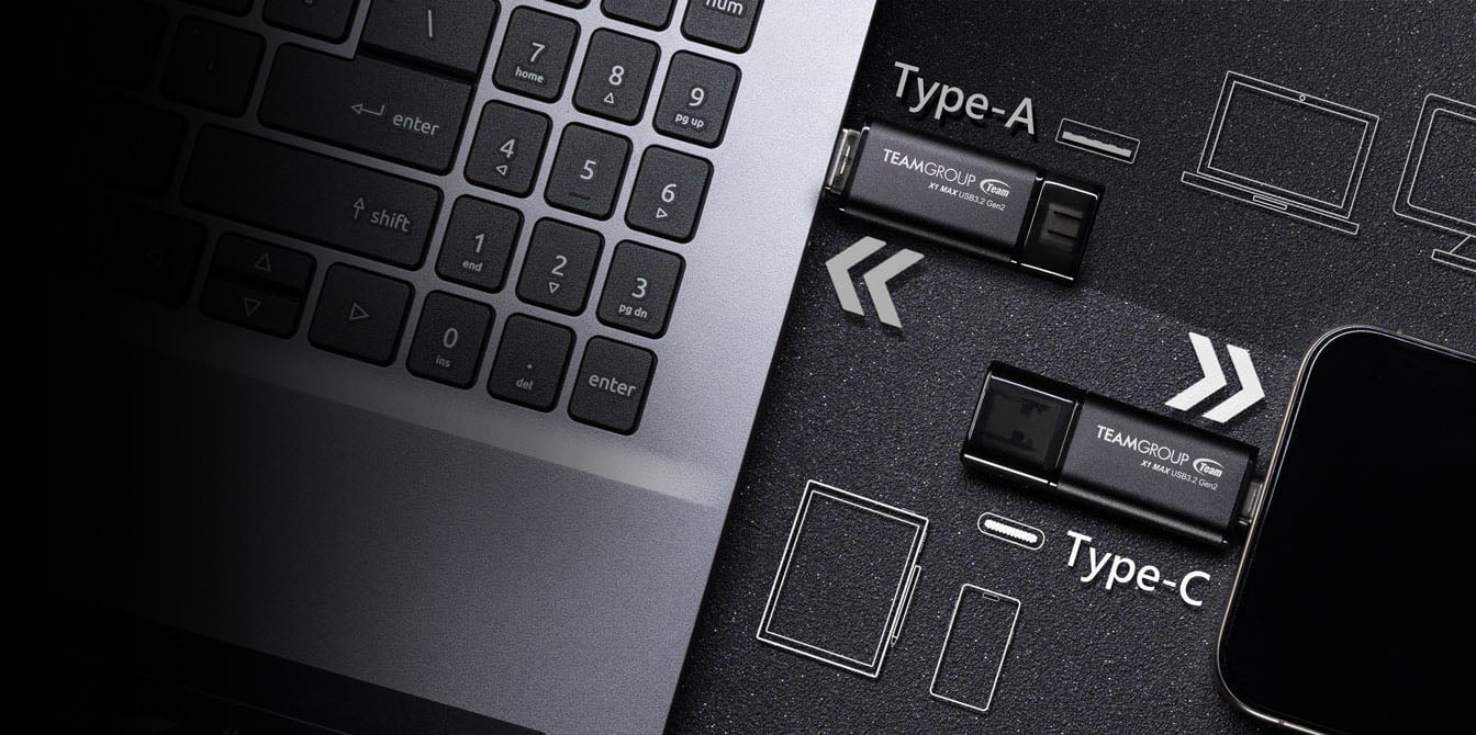 Team X1 MAX USB 3.2 Gen2 2-in-1 Dual Flash Drive