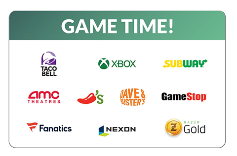 Choose Your Card – Game Time E-Gift Card 