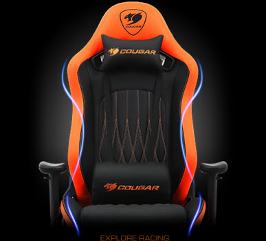 Cougar Armor S (Black) Luxury Gaming Chair with Breathable Premium PVC  Leather and Body-embracing High Back Design