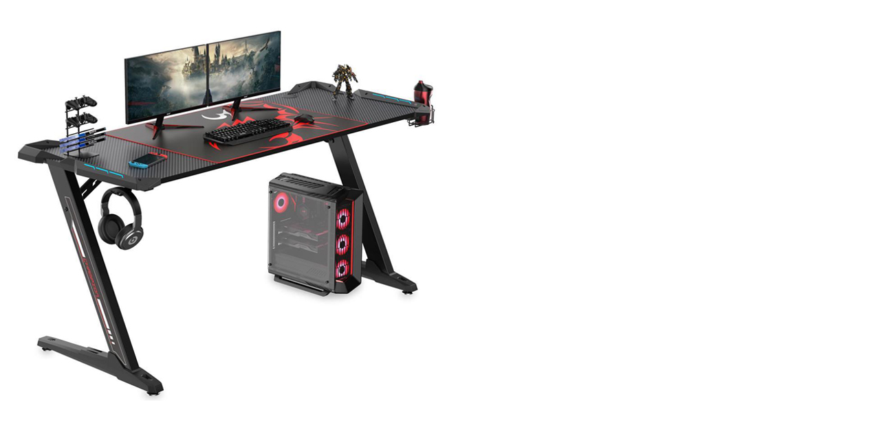 Eureka Ergonomic Z60 Gaming Desk with LED Lights