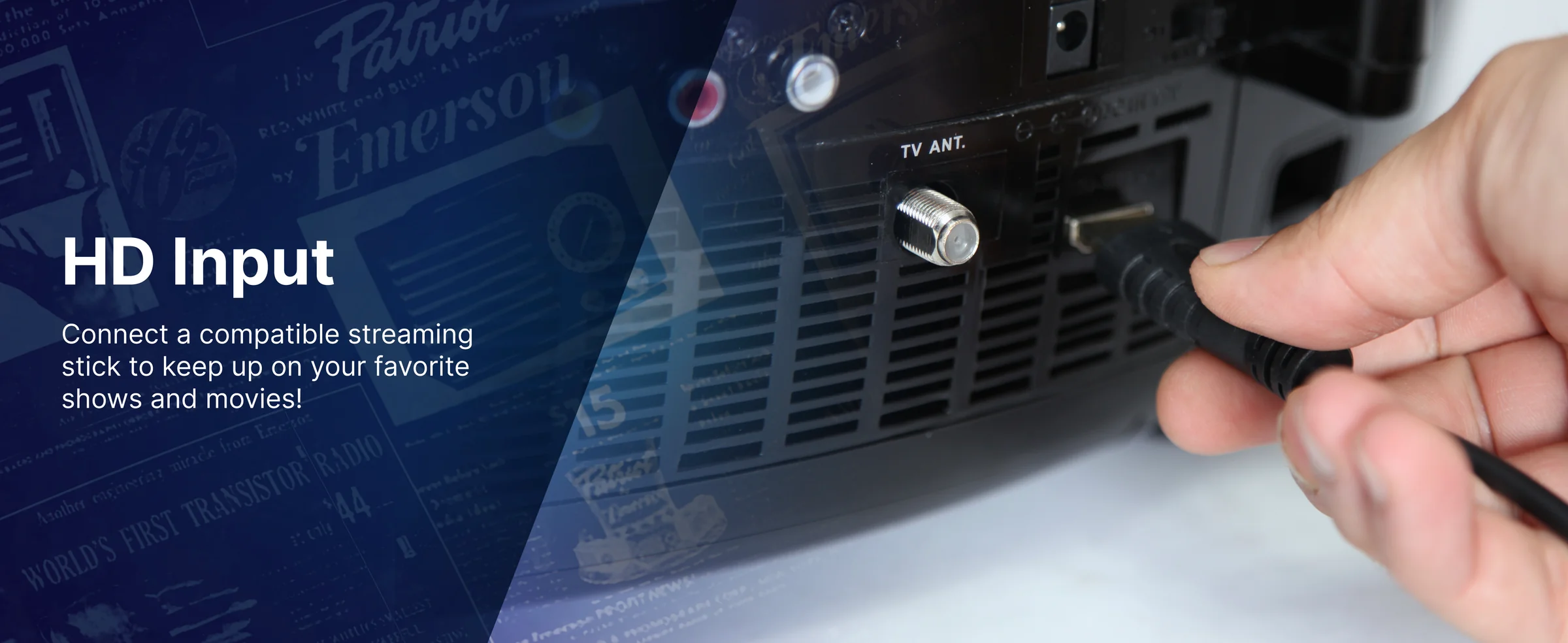 Emerson EDL-2870H-BK Bluetooth® DVD Boombox with AM/FM Radio & Digital TV