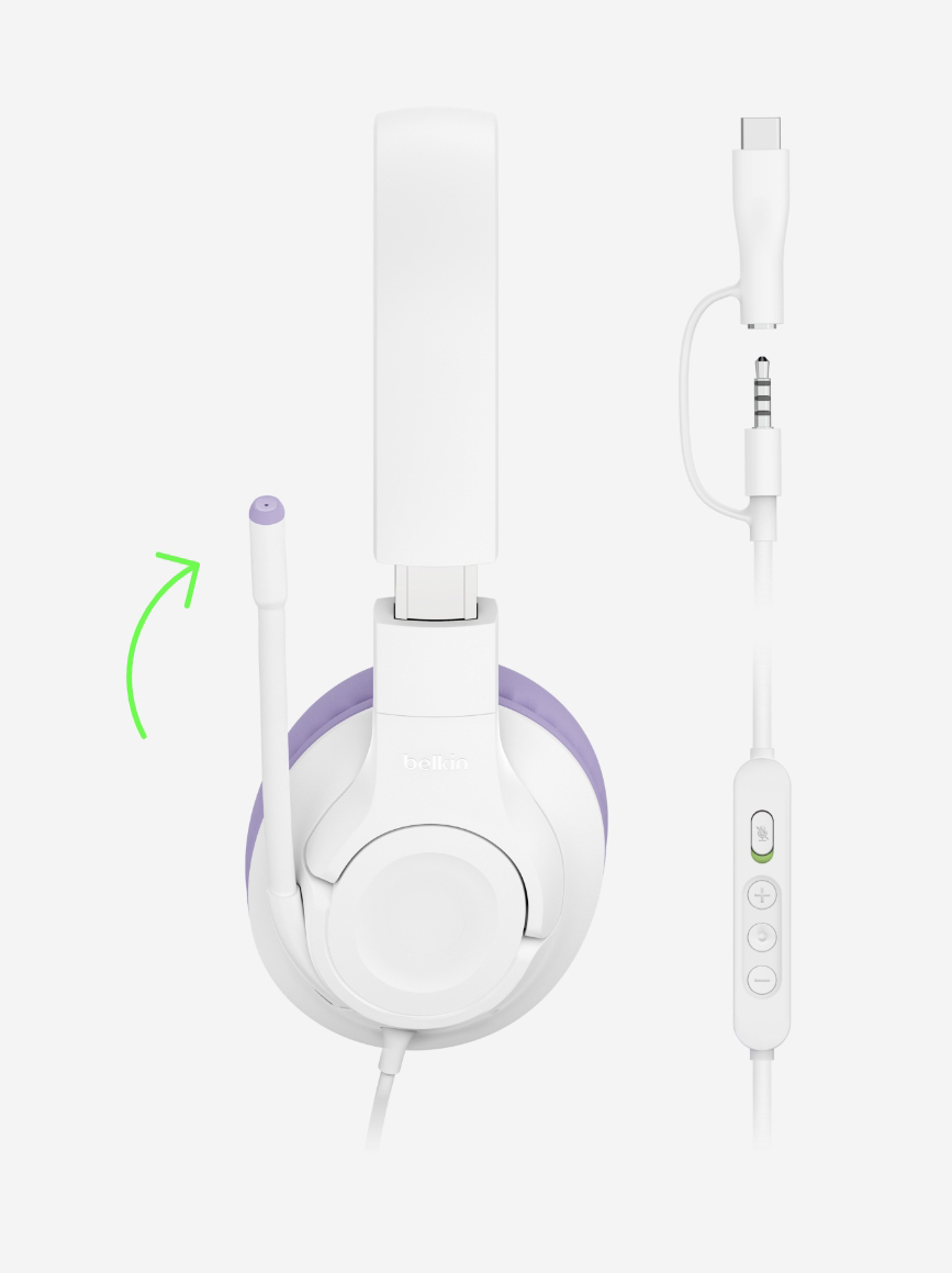 Belkin SoundForm Inspire high-quality Wired Over-Ear Headset for Kids