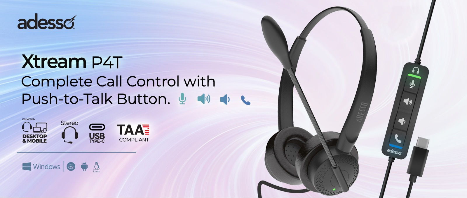 Adesso Xtream P4T-TAA Push to Talk Headset