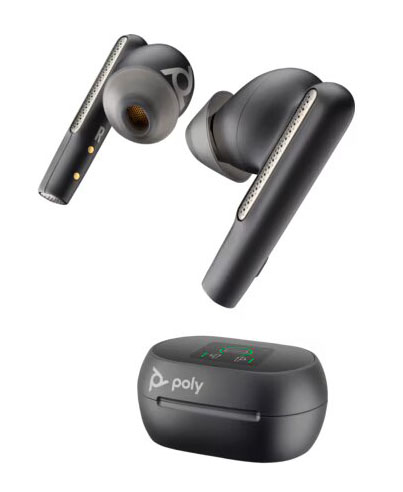 Poly Voyager Free 60+ UC Carbon Black Earbuds +BT700 USB-C Adapter +Touchscreen Charge Case