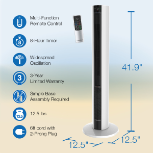 Lasko 1500W Electric All Season Tower Fan & Space Heater