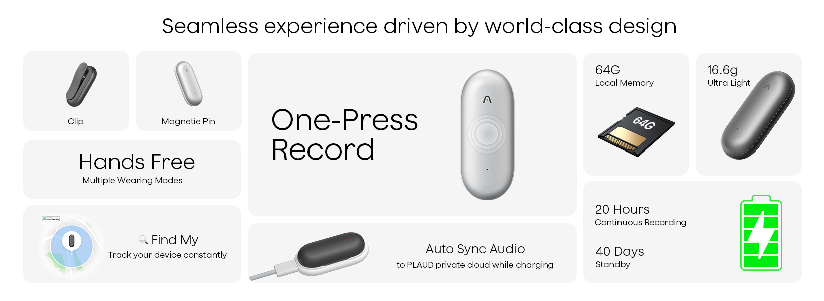 PLAUD NotePin AI Voice Recorder