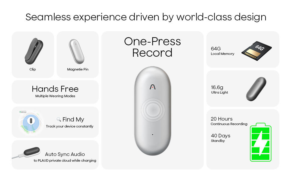 PLAUD NotePin AI Voice Recorder