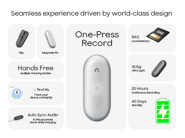 PLAUD NotePin AI Voice Recorder