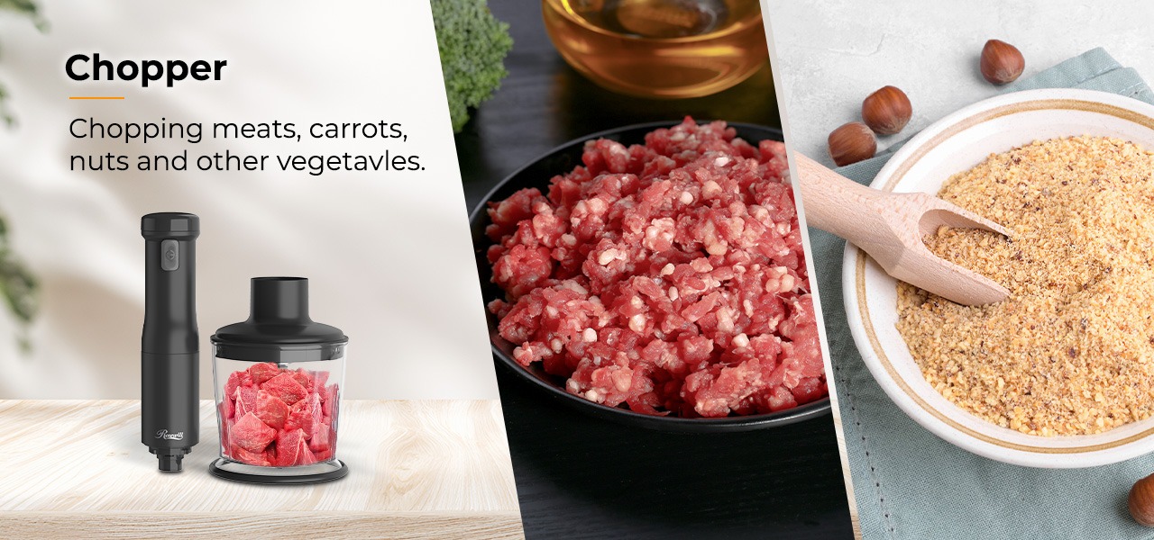 Rosewill 6-in-1 Multi-Speed Cordless Rechargeable Immersion Hand Blender