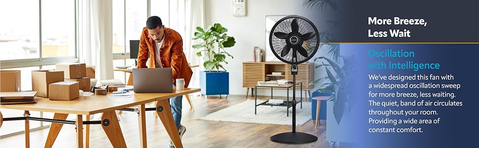 Lasko 3-Speed Oscillating Cyclone Pedestal Fan with Remote and Timer,