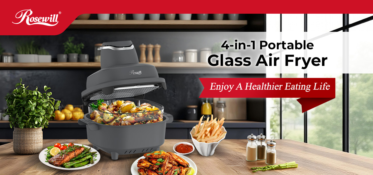 Rosewill 4-in-1 Portable Glass Air Fryer