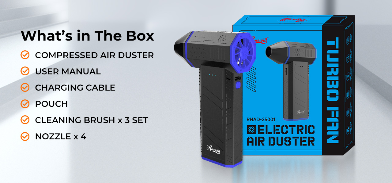 Rosewill Electric Air Duster-120000 RPM Super Power Cordless Compressed Air Duster