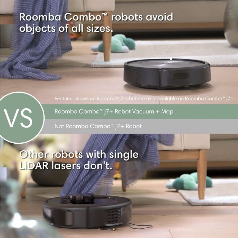  iRobot Roomba j7+ (7550) Self-Emptying Robot Vacuum – Avoids  Common Obstacles Like Socks, Shoes, and Pet Waste, Empties Itself for 60  Days, Smart Mapping, Works with Alexa