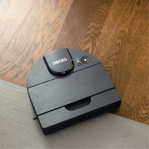 Neato D8 is moving from a hard floor to a carpet.