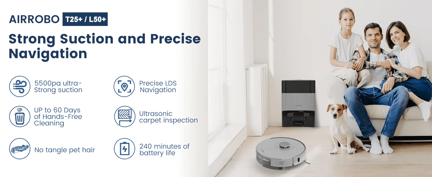 AIRROBO T25+/L50+ Robot Vacuum and Mop
