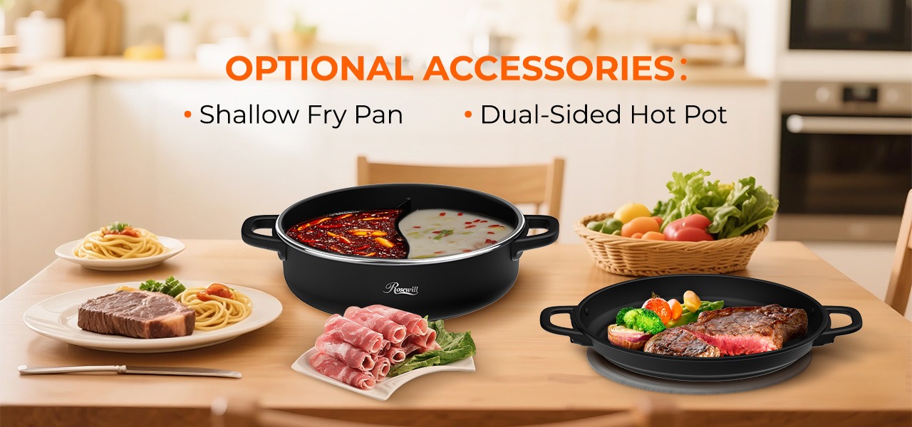 Rosewill 12.7 QT Electric Hot Pot with Multiple Functions