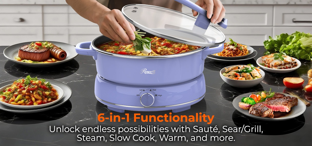 Rosewill 12.7 QT Electric Hot Pot with Multiple Functions