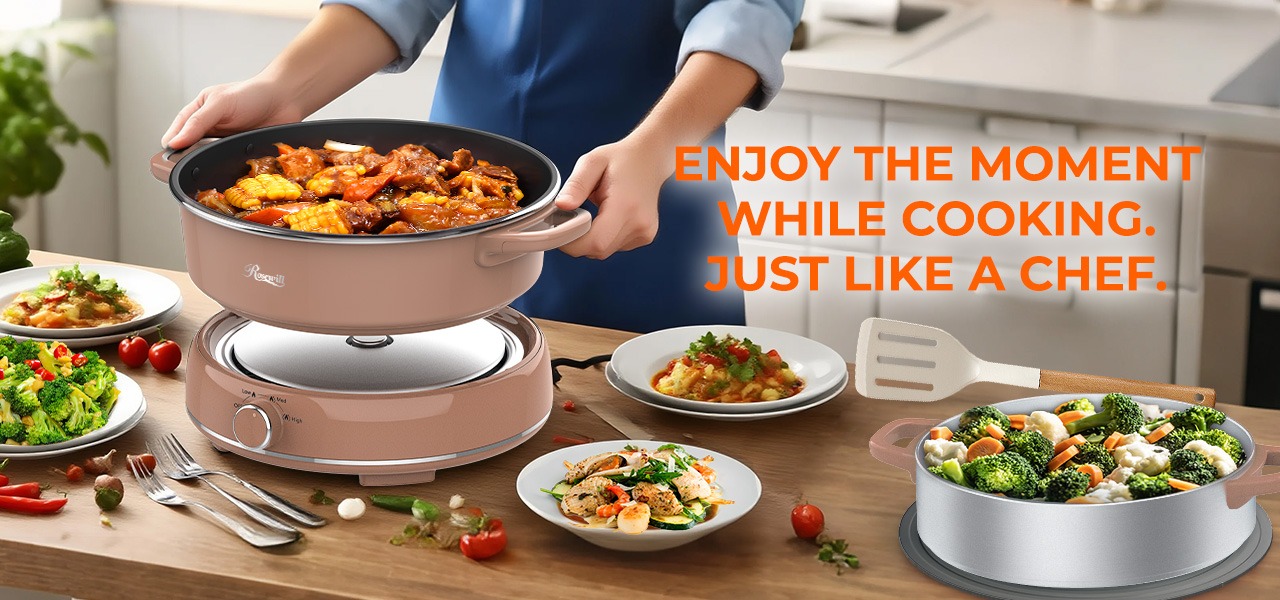 Rosewill 12.7 QT Electric Hot Pot with Multiple Functions