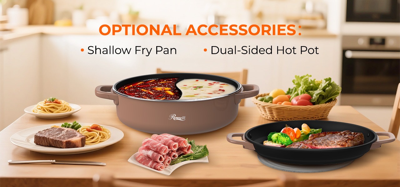 Rosewill 12.7 QT Electric Hot Pot with Multiple Functions