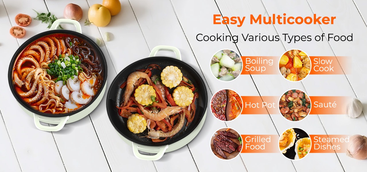 Rosewill 12.7 QT Electric Hot Pot with Multiple Functions