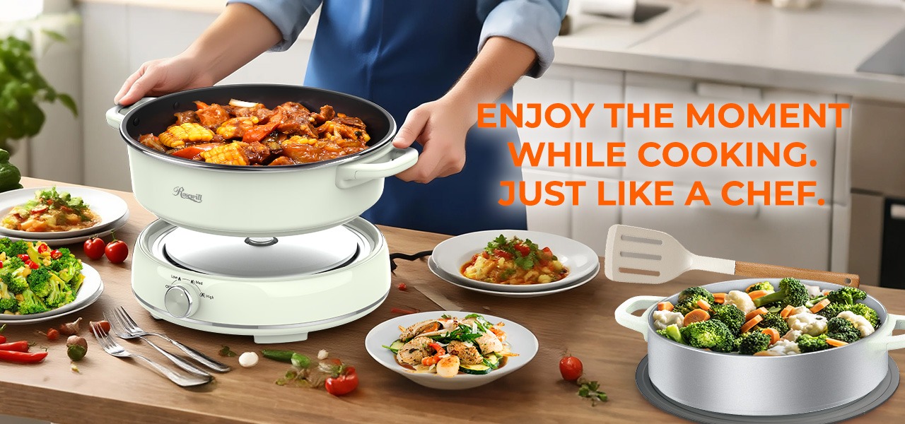 Rosewill 12.7 QT Electric Hot Pot with Multiple Functions