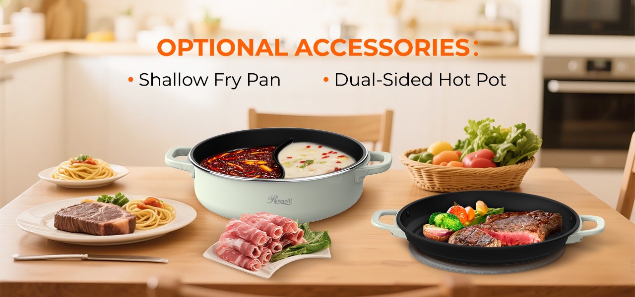 Rosewill 12.7 QT Electric Hot Pot with Multiple Functions