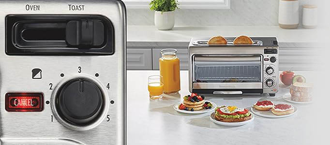 Hamilton Beach 2-in-1 Countertop Toaster Oven and Long Slot 2 Slice Toaster