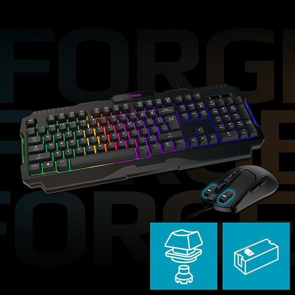 MSI FORGE GK100 COMBO Gaming Keyboard & Gaming Mouse