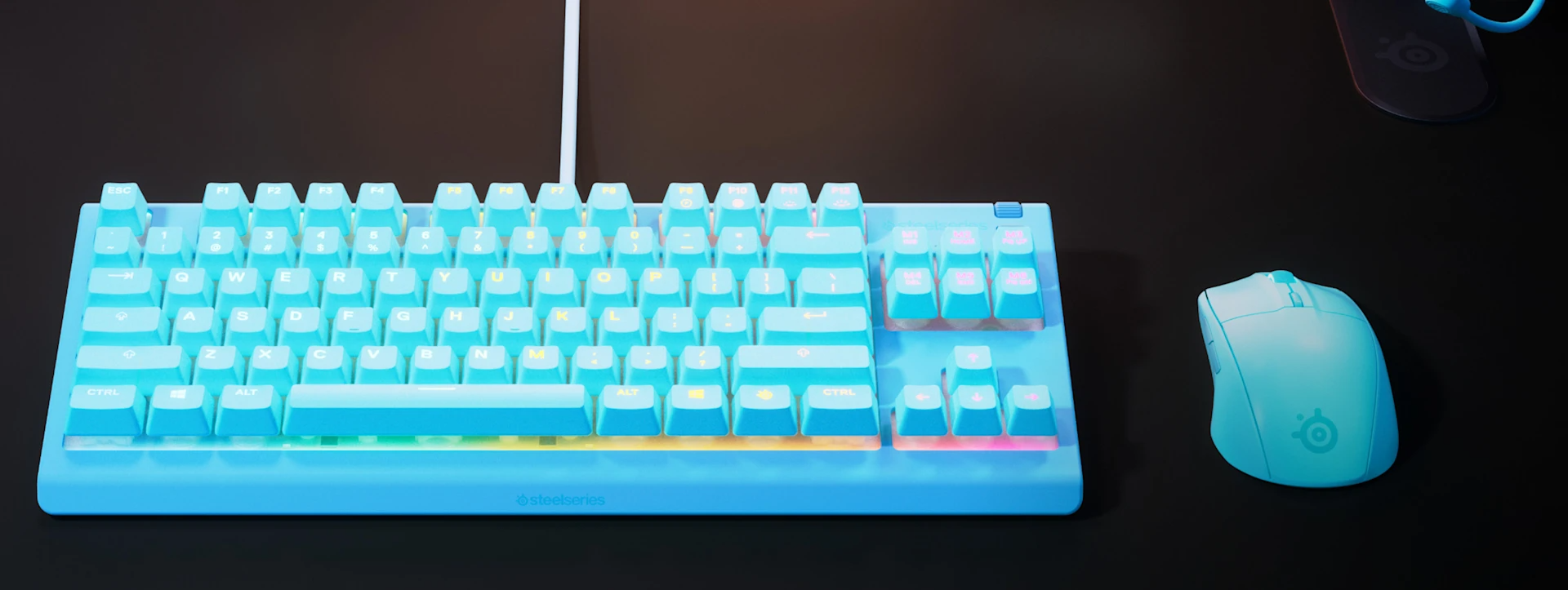 SteelSeries Apex 3 TKL Aqua Water Resistant Quiet Tenkeyless Keyboard with RGB Lighting