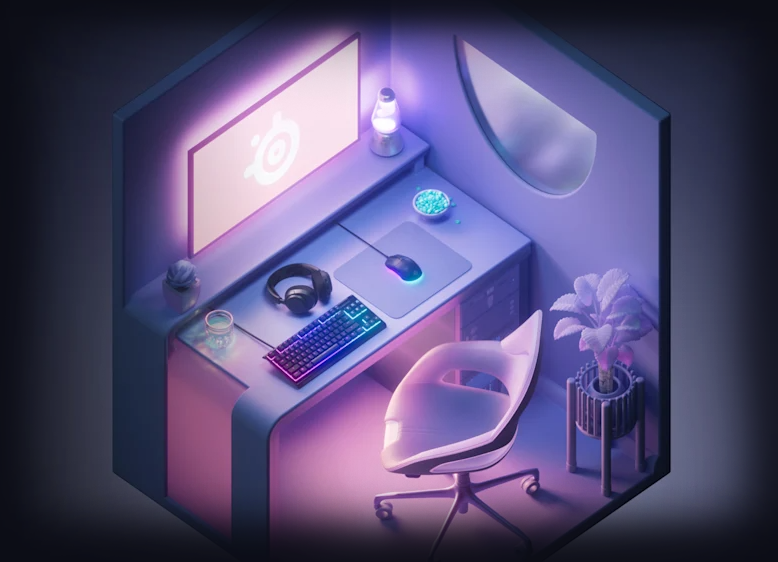 SteelSeries Apex 3 TKL Lavender Water Resistant Quiet Tenkeyless Keyboard with RGB Lighting